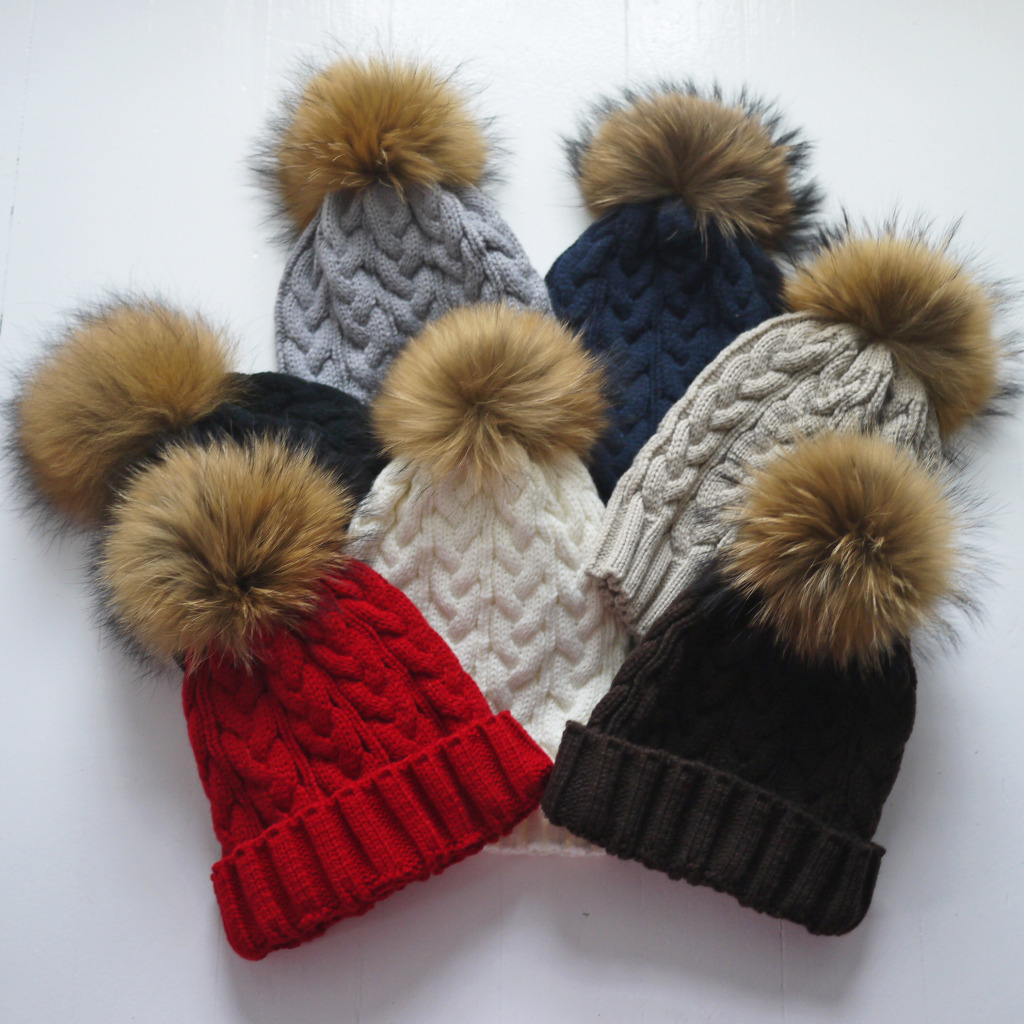 affordable fur pompom hats by buggy designs